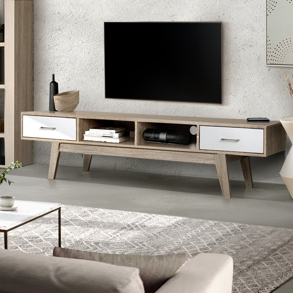 Scandinavian Oak Style Entertainment Unit 180cm Homecoze