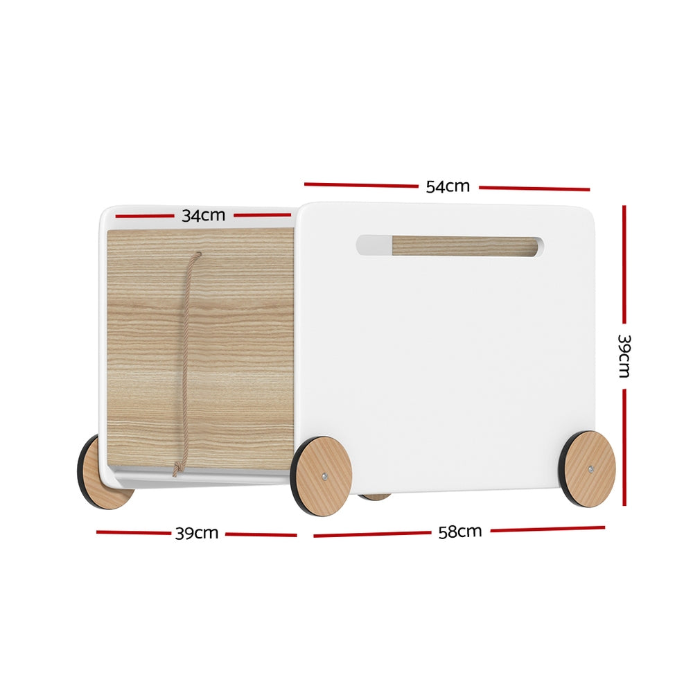 Kids Portable Toy Box Storage Chest with Wheels - Homecoze