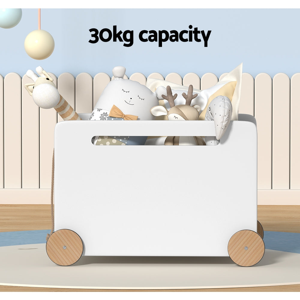 Kids Portable Toy Box Storage Chest with Wheels - Homecoze