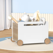 Kids Portable Toy Box Storage Chest with Wheels - Homecoze