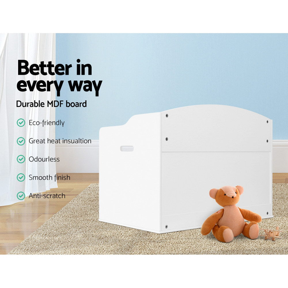 Kids Wooden Toy Chest Storage Box Bench Seat - Homecoze