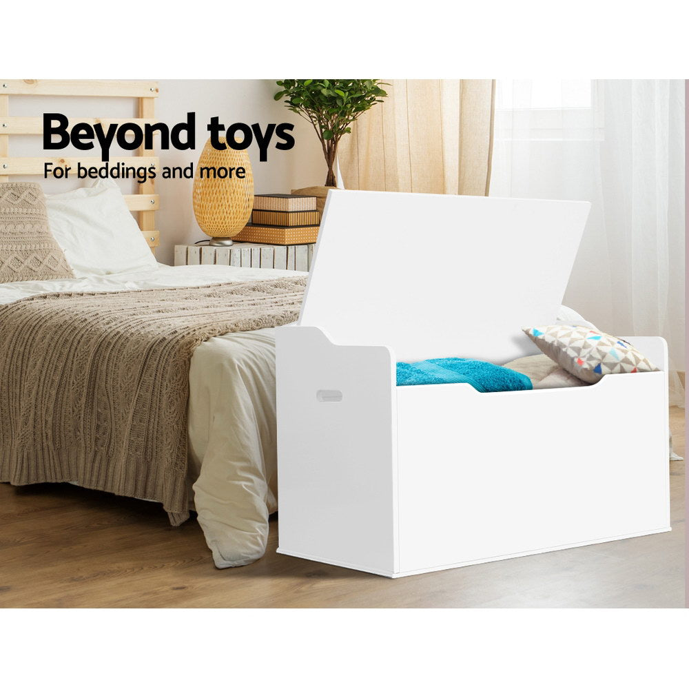 Kids Wooden Toy Chest Storage Box Bench Seat - Homecoze