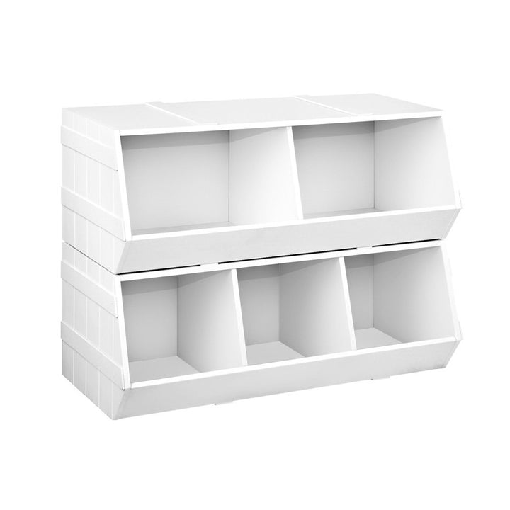 Kids Stackable Storage Tubs - White Homecoze