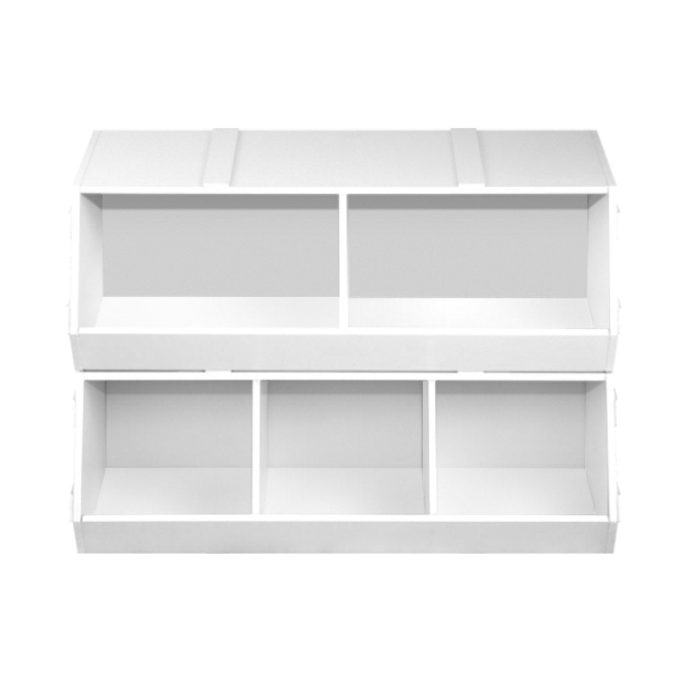 Kids Stackable Storage Tubs - White Homecoze