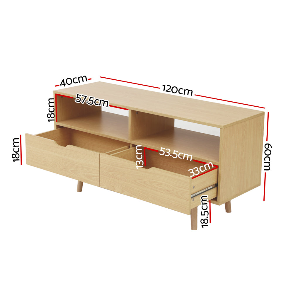 Classic Natural Scandinavian Entertainment Unit 120cm Homecoze