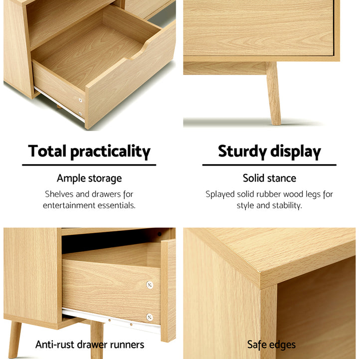 Classic Natural Scandinavian Entertainment Unit 120cm Homecoze