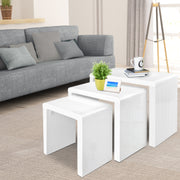 Modern White High Gloss Nesting Coffee Table Set - Homecoze