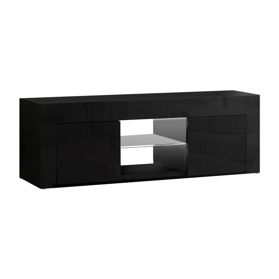 High Gloss Black RGB LED Entertainment Unit 130cm Homecoze
