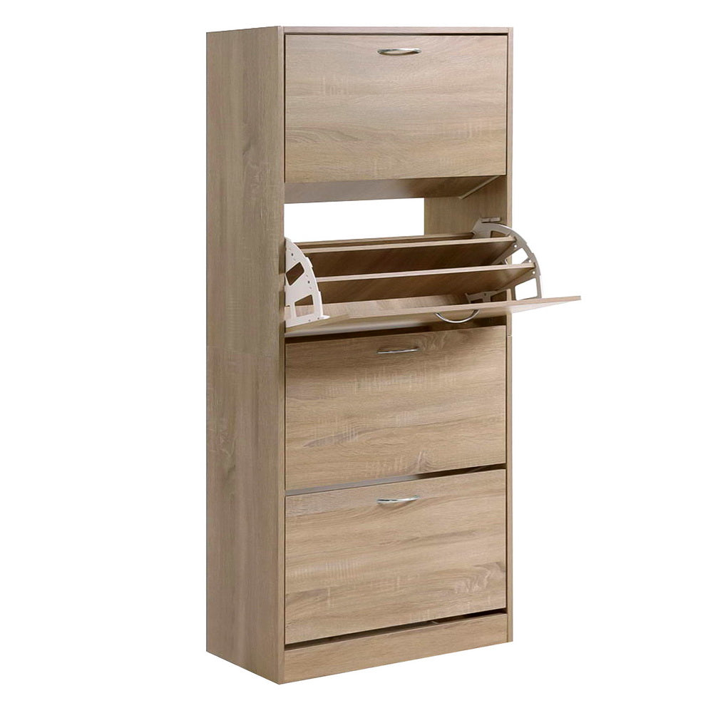 36 Pairs Shoe Cabinet Rack Organiser Storage Cupboard - Oak Homecoze
