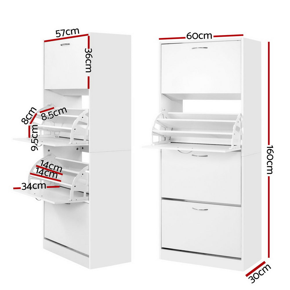 Shoe Cabinet Storage Rack  Cupboard - White Homecoze