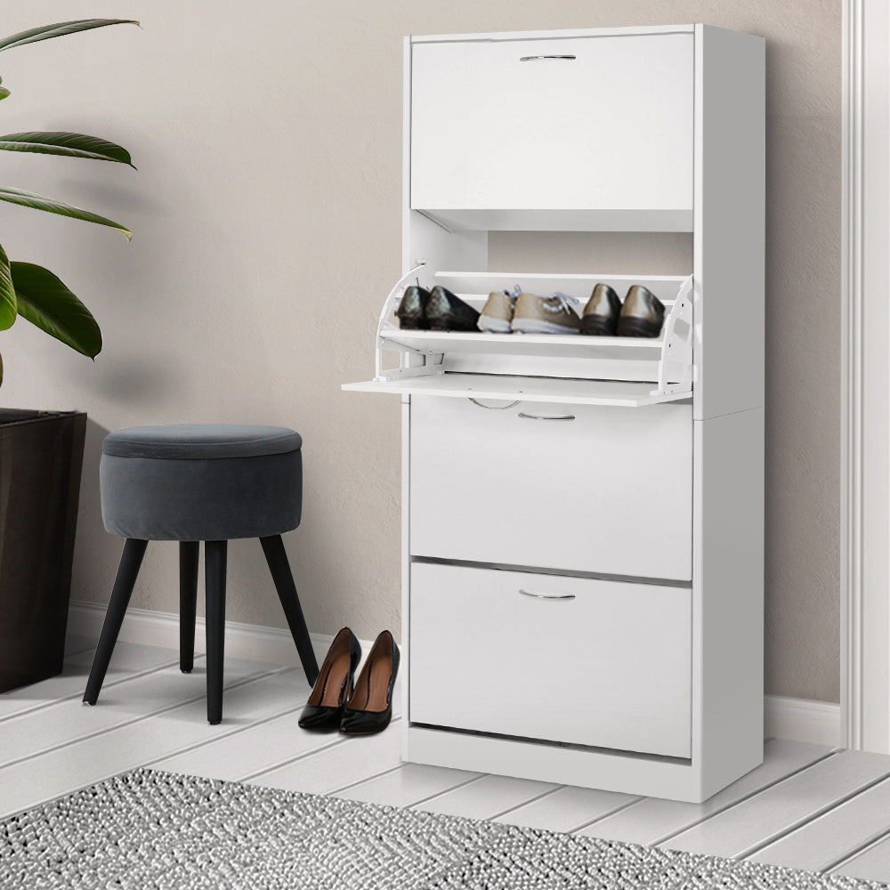 Shoe Cabinet Storage Rack  Cupboard - White Homecoze