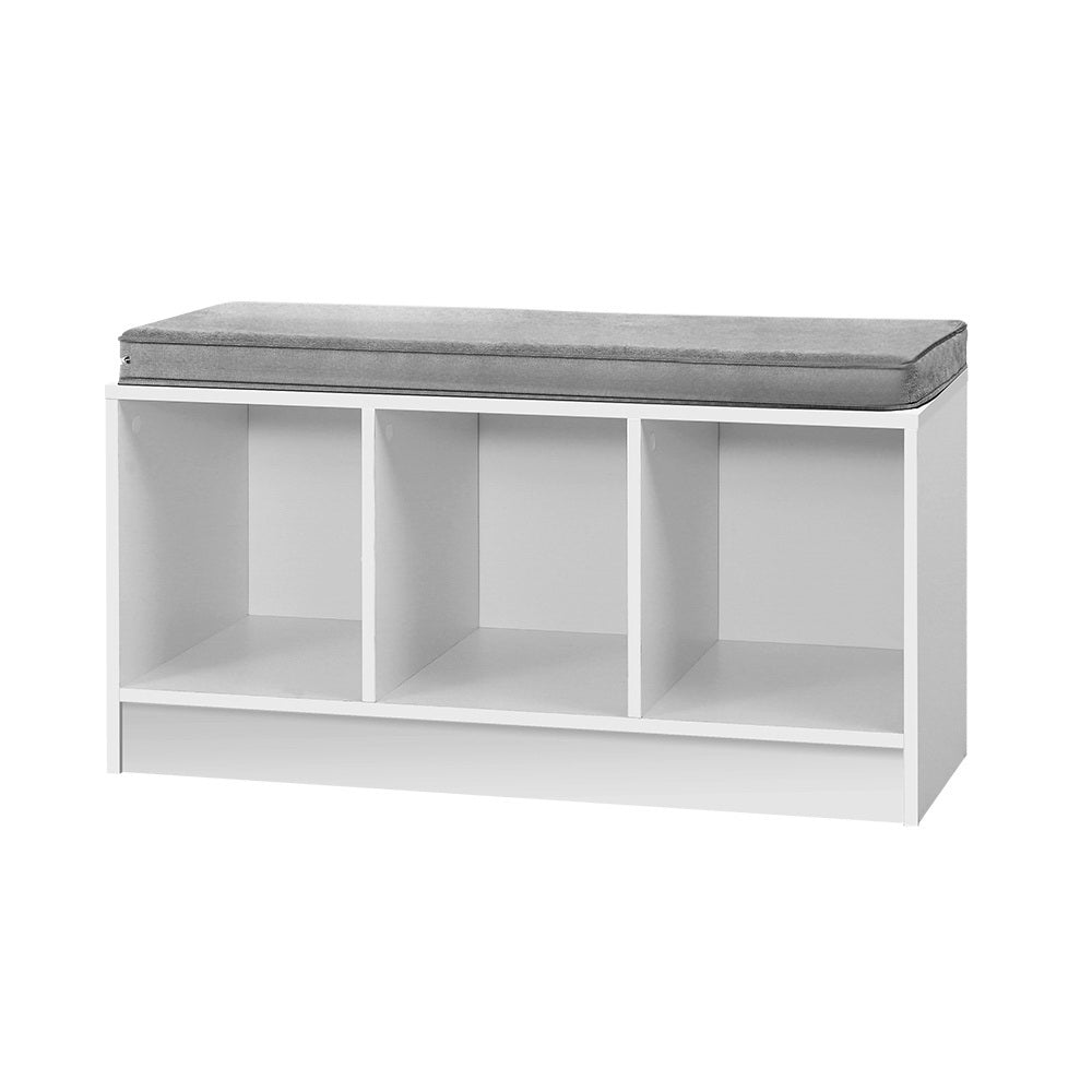 Shoe Cabinet Bench Organizer Seat - White Homecoze