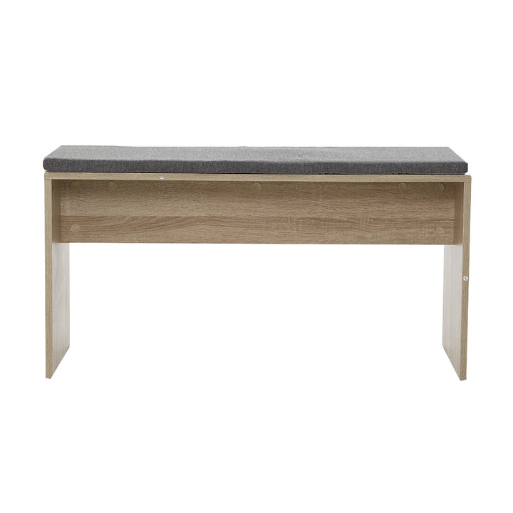 Contemporary Dining Bench with Faux Linen Fabric 90cm - Oak Homecoze