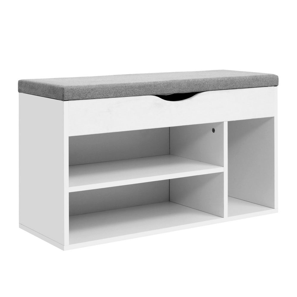 Shoe Organizer Cabinet Bench with Lift up Lid - White Homecoze