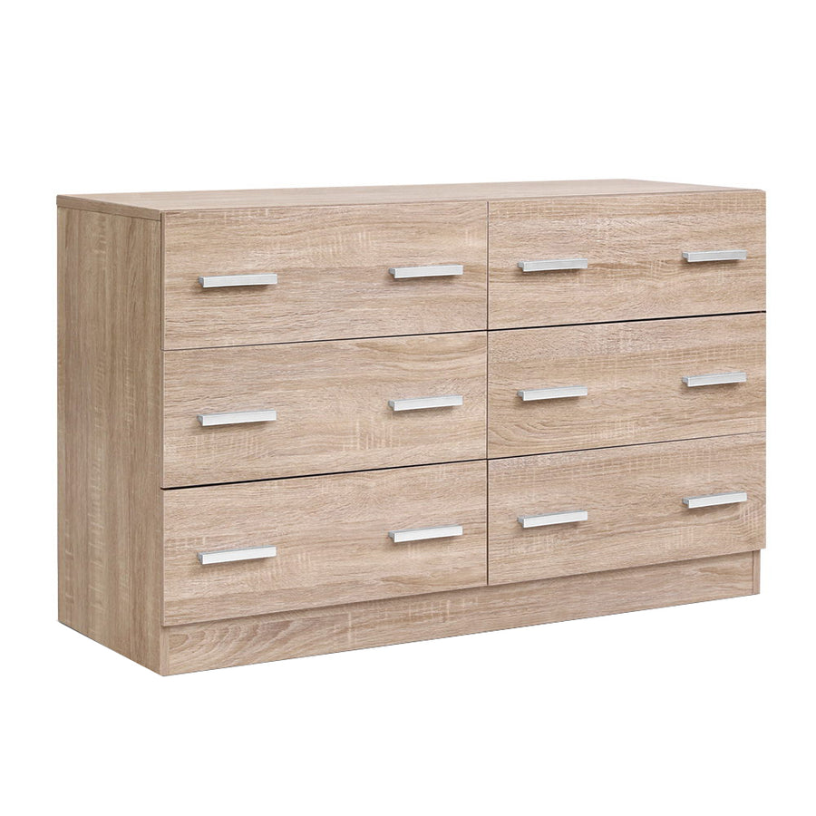 6 Drawer Lowboy Dresser Chest of Drawers - Natural Homecoze