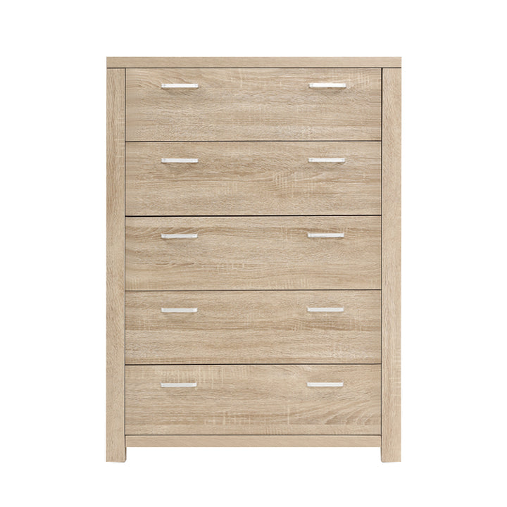 5 Drawer Tallboy Chest of Drawers - Natural Homecoze