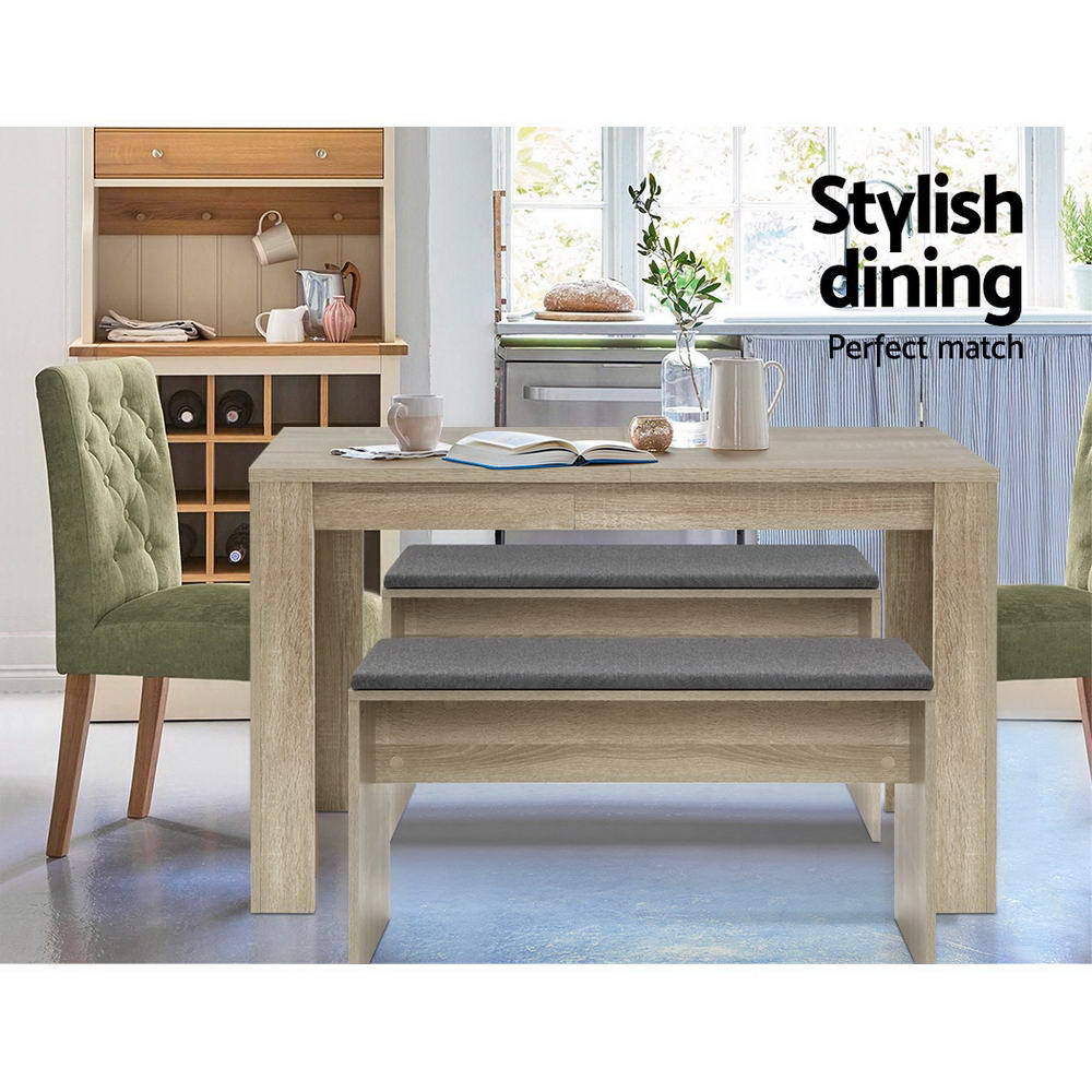 4-6 Seater Contemporary Dining Table - Oak - Homecoze