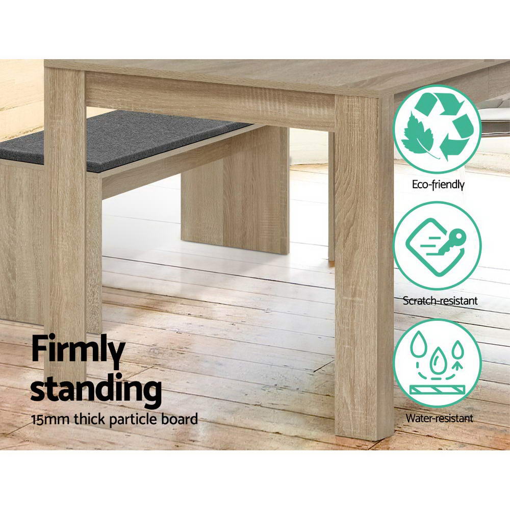 4-6 Seater Contemporary Dining Table - Oak - Homecoze