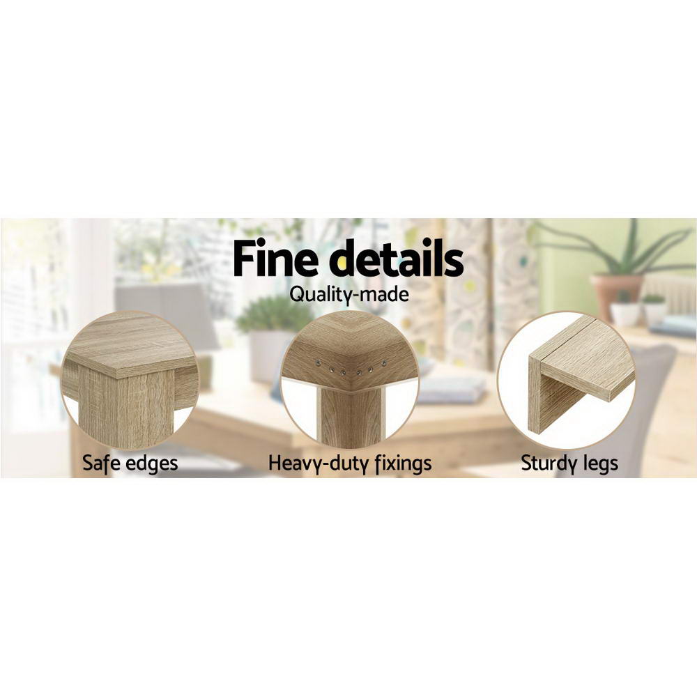 4-6 Seater Contemporary Dining Table - Oak - Homecoze