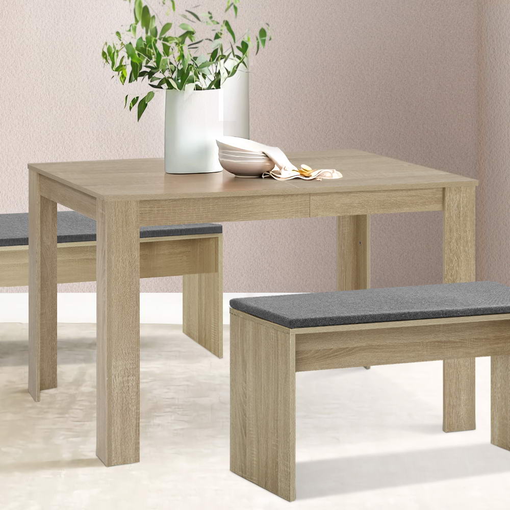 4-6 Seater Contemporary Dining Table - Oak - Homecoze