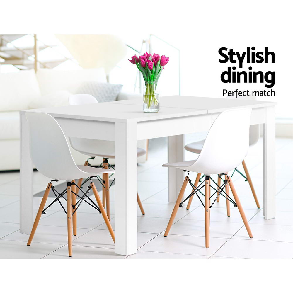 4-6 Seater Contemporary Dining Table - White - Homecoze