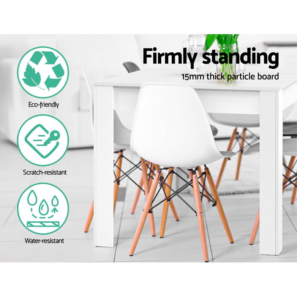 4-6 Seater Contemporary Dining Table - White - Homecoze