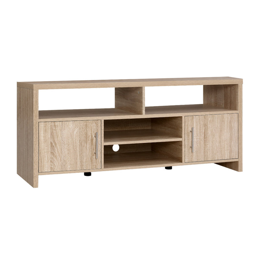 TV Cabinet Entertainment Unit Stand Storage Shelf Sideboard 140cm Oak Homecoze