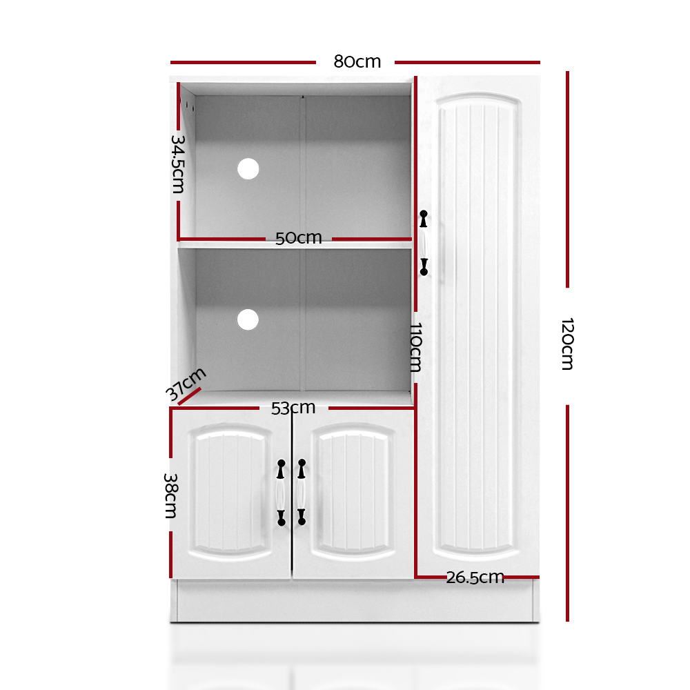 Kitchen Hallway Sideboard Display Storage Cupboard - White Homecoze