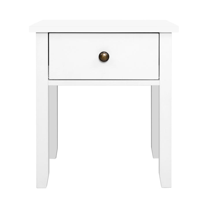 Single Drawer Bedside Table - White Homecoze