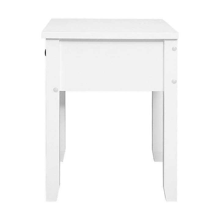 Single Drawer Bedside Table - White Homecoze