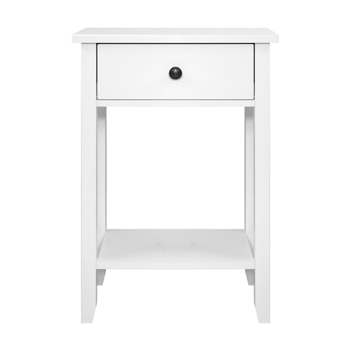 Classic Single Drawer Bedside Table - White Homecoze