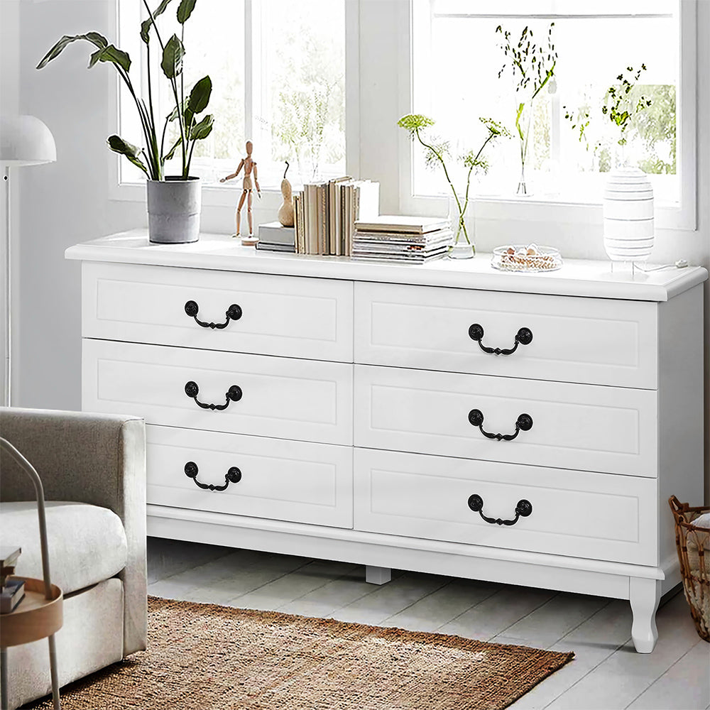 French Provincial Style Dresser Chest of Drawers - White - Homecoze