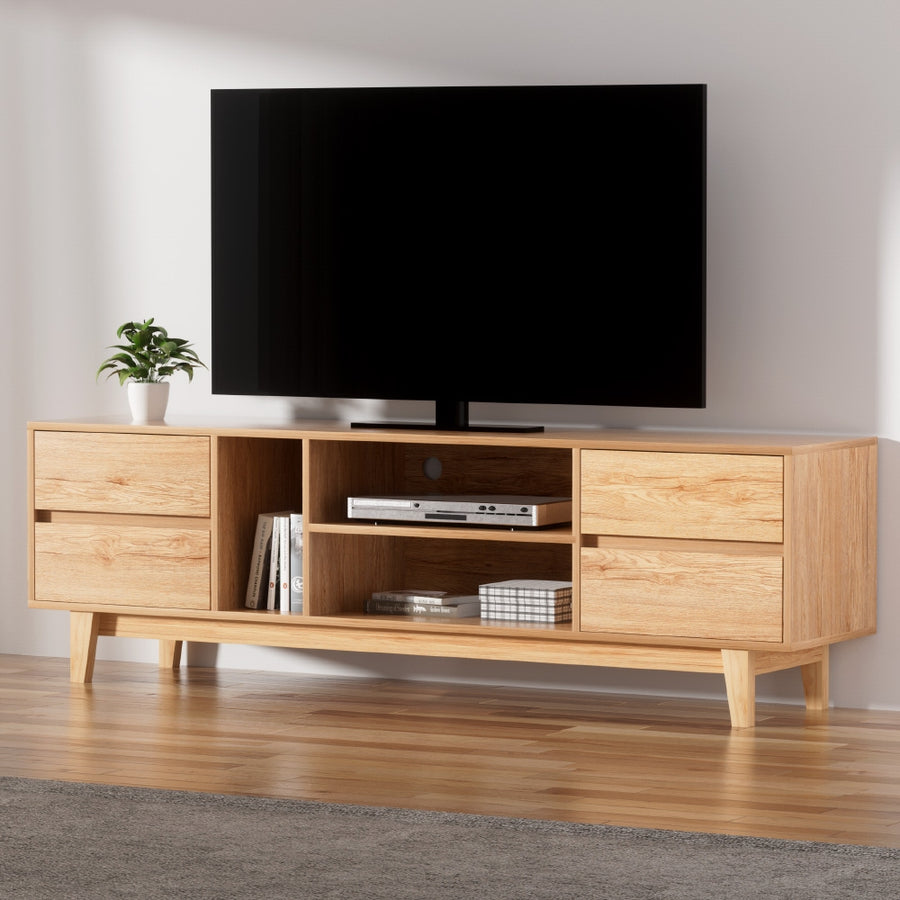 Modern Lowline Entertainment Unit TV Stand Cabinet 180cm - Pine Homecoze