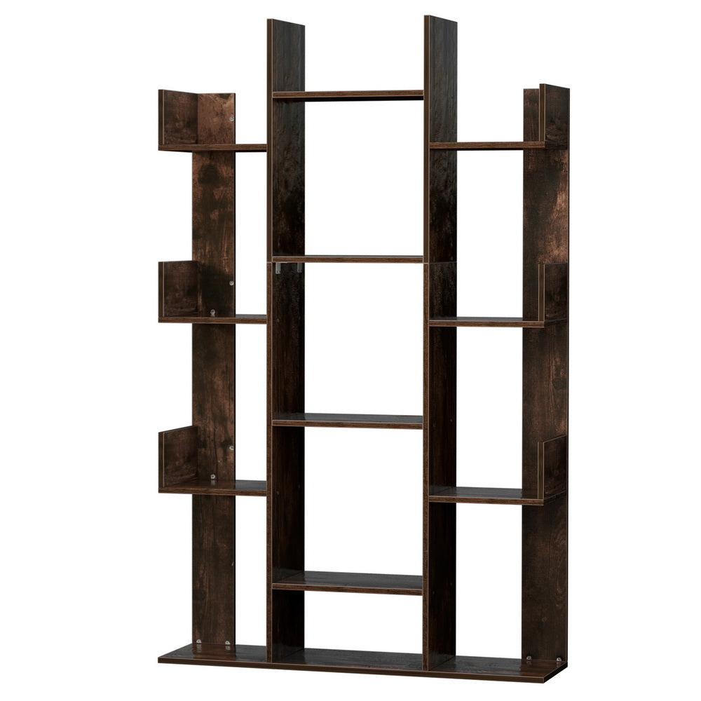 Tree Inspired Rustic Brown Style Book Display Shelf - Walnut