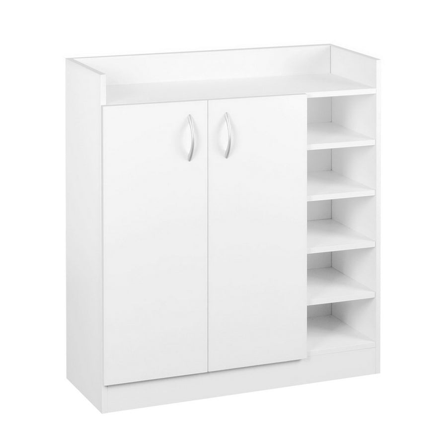 2 Doors Shoe Cabinet Storage Cupboard - White Homecoze