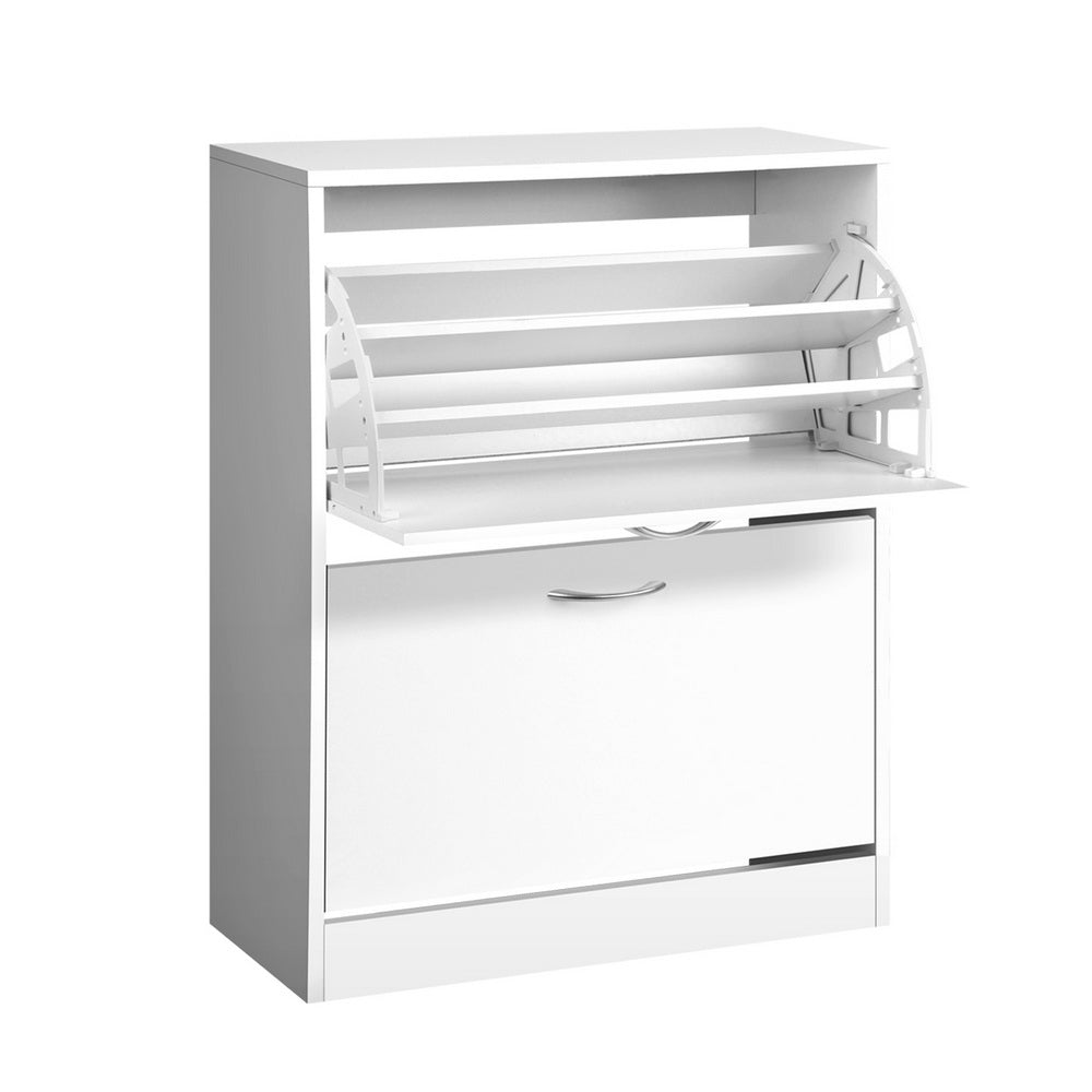 2 Door Shoe Cabinet - White Homecoze