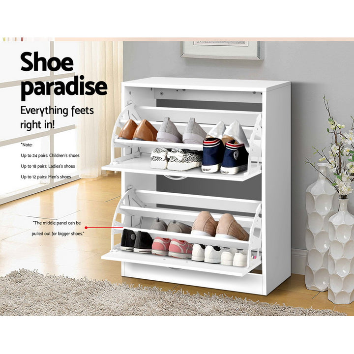 2 Door Shoe Cabinet - White Homecoze