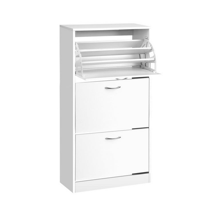 3 Tier Shoe Cabinet - White Homecoze