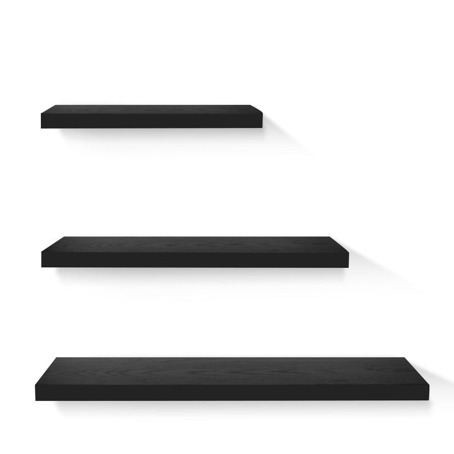 3 Piece Floating Wall Mounted Shelves - Black Homecoze