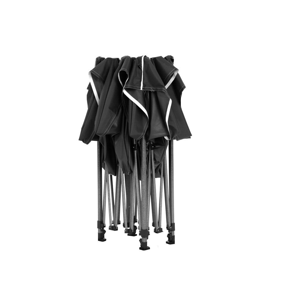 Gazebo Marquee 3x6m with Side Walls Kit Folding Outdoor Canopy Shade Tent - Black - Homecoze