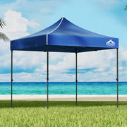 Gazebo Marquee 3x3m with Base Pods Folding Outdoor Canopy Shade Tent - Blue - Homecoze