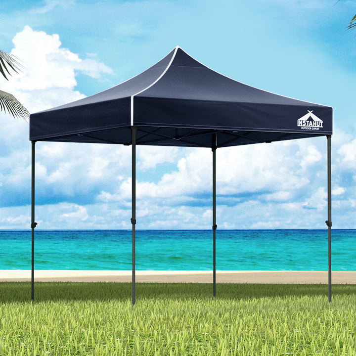 Gazebo Marquee 3x3m with Base Pods Folding Outdoor Canopy Shade Tent - Navy