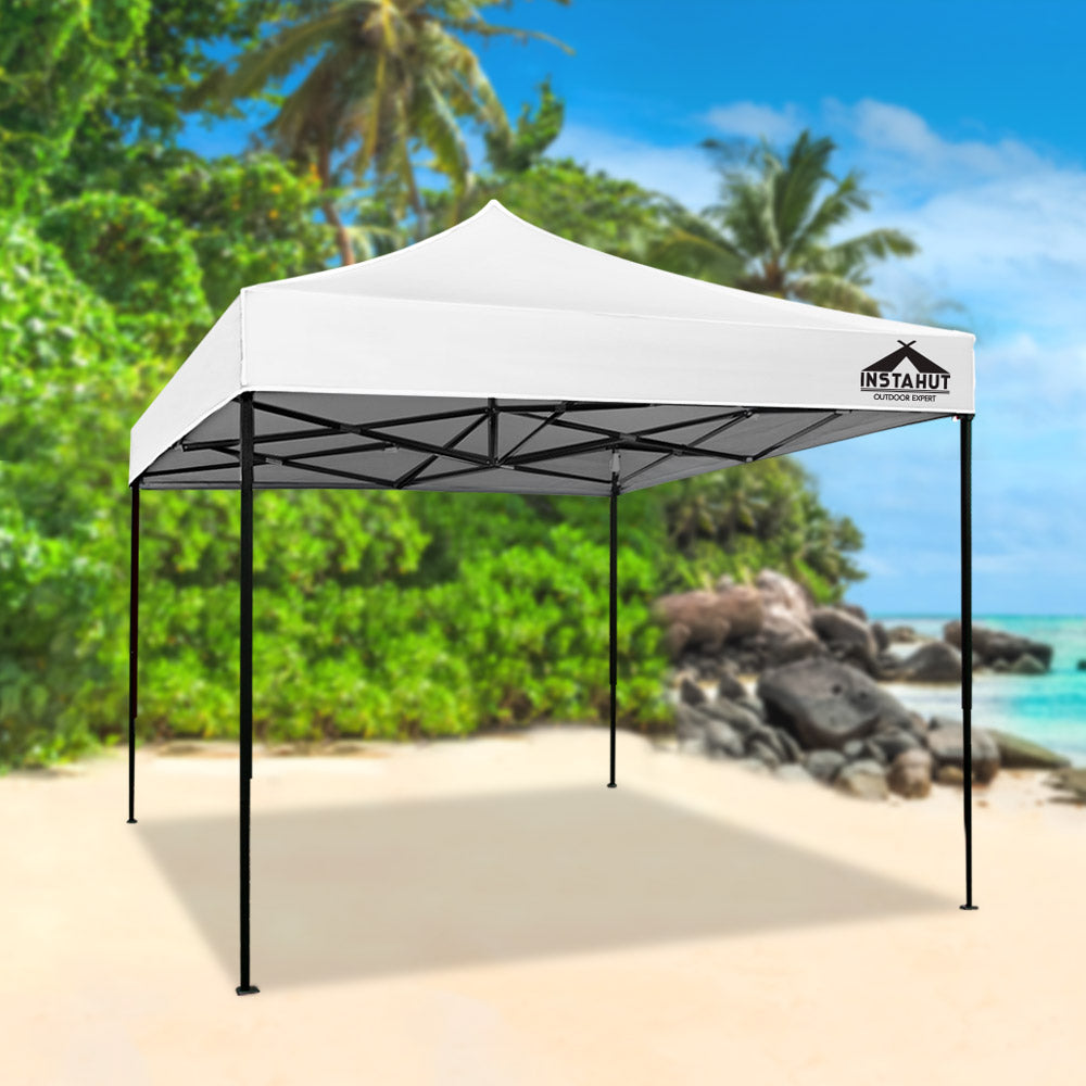 Gazebo Marquee 3x3m Folding Outdoor Canopy Shade Tent - White - Homecoze