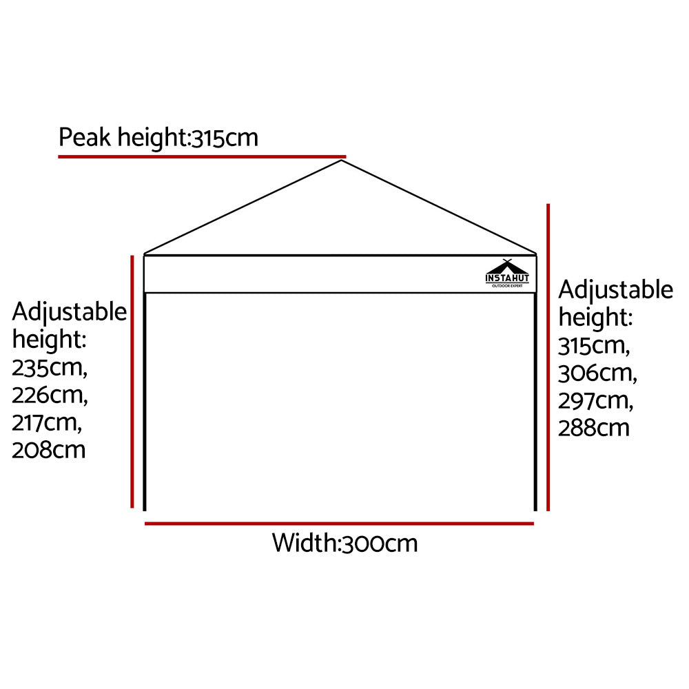 Gazebo Marquee 3x3m with Base Pods Folding Outdoor Canopy Shade Tent - White - Homecoze