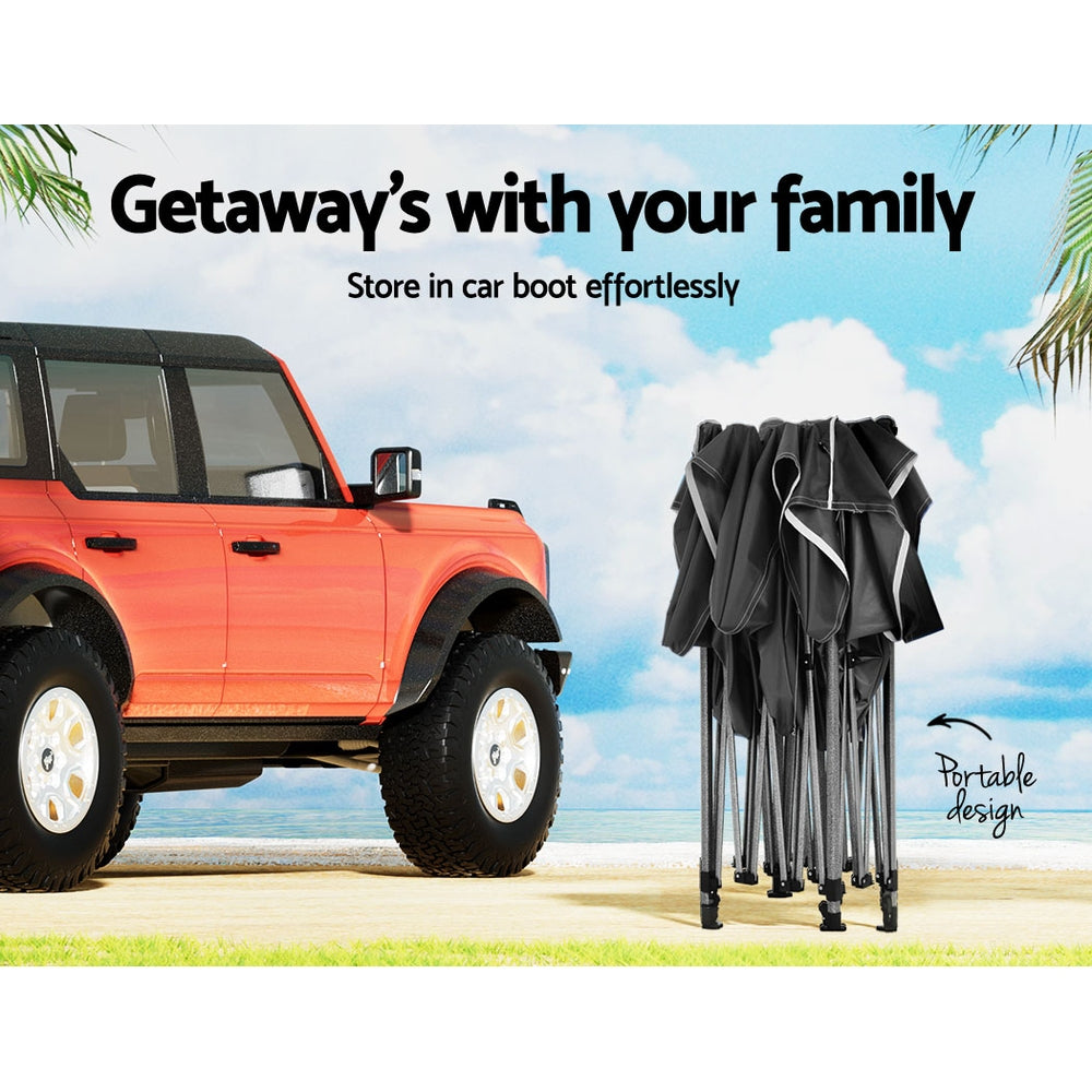 Gazebo Marquee 3x4.5m Folding Outdoor Canopy Shade Tent - Black - Homecoze
