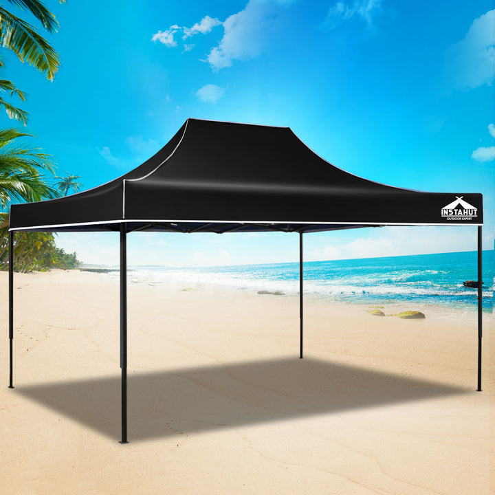 Gazebo Marquee 3x4.5m Folding Outdoor Canopy Shade Tent - Black