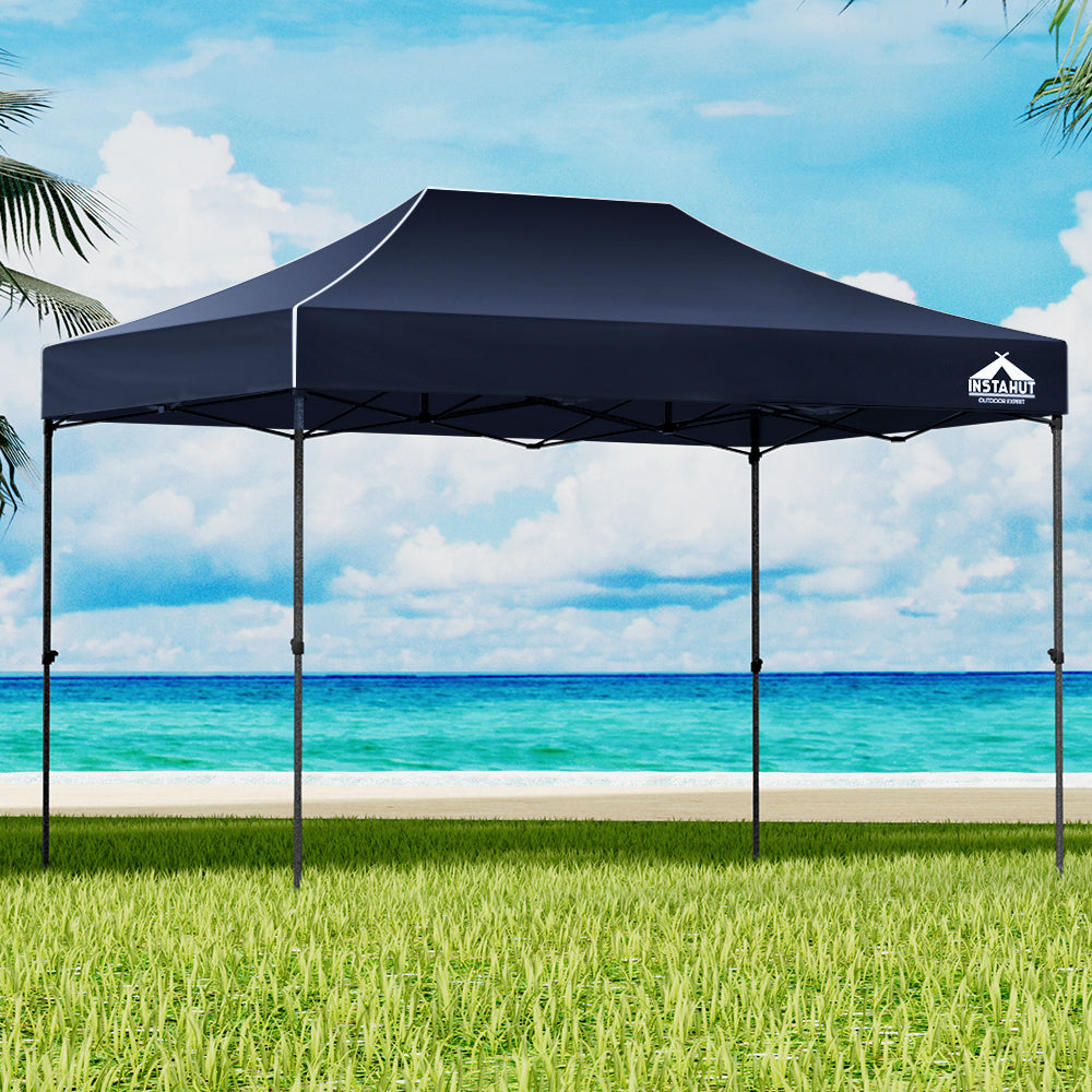 Gazebo Marquee 3x4.5m with Base Pods Folding Outdoor Canopy Shade Tent - Navy - Homecoze