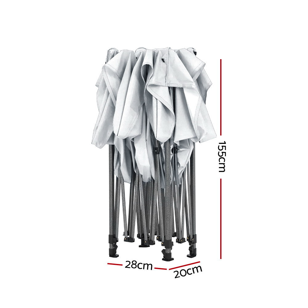 Gazebo Marquee 3x4.5m with Base Pods Folding Outdoor Canopy Shade Tent - White - Homecoze