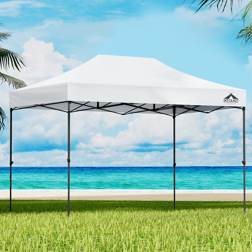 Gazebo Marquee 3x4.5m with Base Pods Folding Outdoor Canopy Shade Tent - White - Homecoze