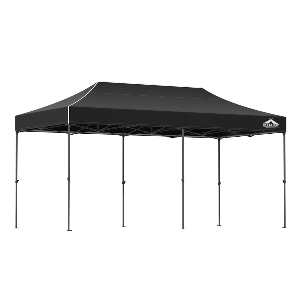 Gazebo Marquee 3x6m Folding Outdoor Canopy Shade Tent - Black - Homecoze
